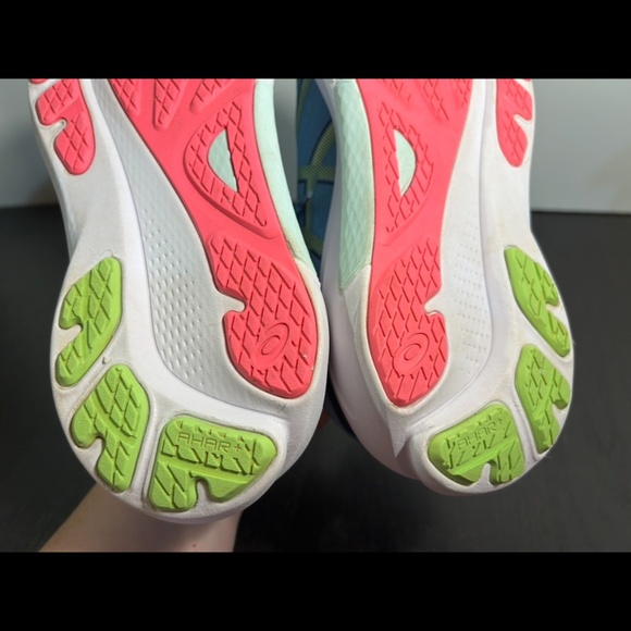 ASICS Gel-Kayano 30 Running Shoes Sneakers Gris Blue/Lime Green/Pink Womans 10 - Picture 16 of 16